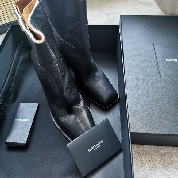 Saint Laurent YSL Leather Boots - Picture 6 of 10